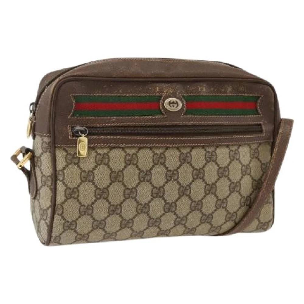 Gucci Vintage - Pre-owned Vintage GG Canvas Axelremsväska Vintage - Dam - ONE Size - Läder