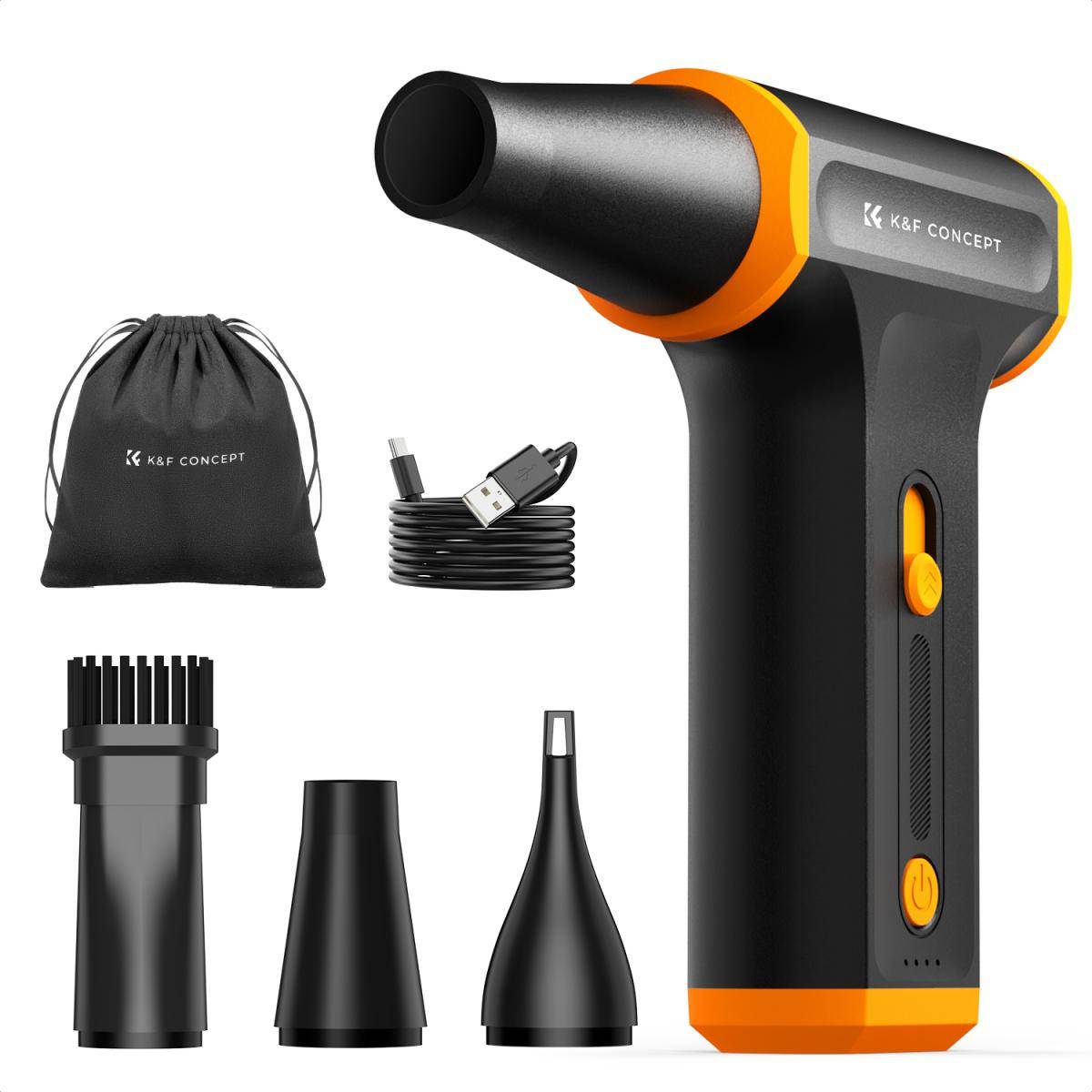 KENTFAITH K&F Concept Compressed Air Duster, 3 Gear Adjustable 110000RPM Electric Air Duster, Adjustable&Portable Air Blower for Deep Computer Clean, Keyboard, Car Dry, Home - Replace Compressed Air Cans