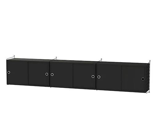 Reol, Living room D fra String Sort - sort ask - Jacobsen Plus