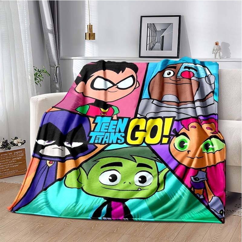 3D T-Teen T-Titans Go! Flanellpläd Supermjuk Plysch Varm Sovpläd för Soffa Sovrum Kontor Barn Födelsedag Julklappar