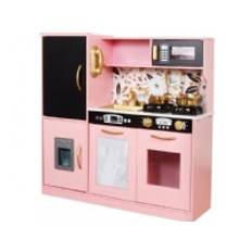 Jokomisiada Large wooden kitchen for children retro fridge orkaitė ice maker ZA5268