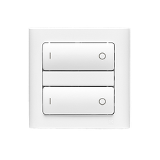 Smartkontakten Zigbee kontakt/lysdæmper til LK Fuga, tænd/sluk tangenter i hvid med Baseline 63 ramme & monteringsramme