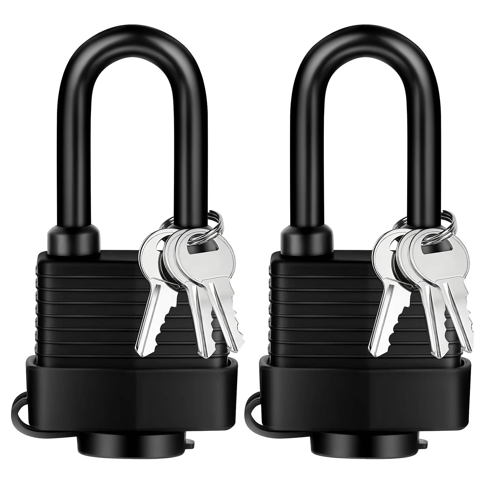 [2 Packs] Padlock With Key, Waterproof Lock Key Padlocks Outdoor, Outdoor Rustproof Lock Padlock, 40mm Heavy Duty Padlocks, Laminated Steel For School, , Garage, Fence, Shed, Yard