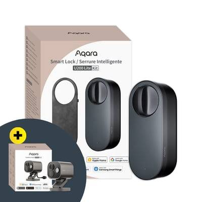 Aqara Smart Lock U200 Lite Kit, sort + Camera Hub Pro (PoE)