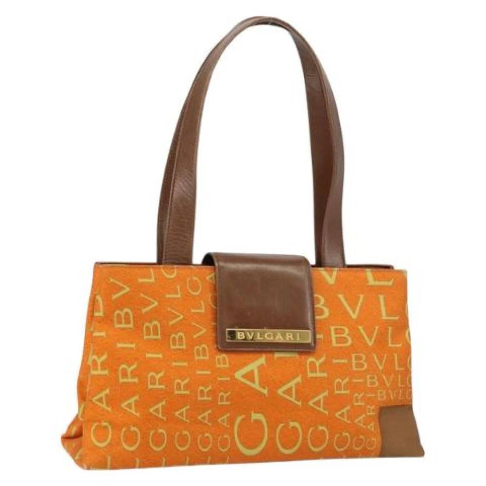 Bvlgari Vintage Pre-owned Nylon Håndtaske - Vintage - Dame - Orange - ONE SIZE - Nylon