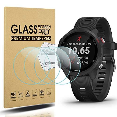 Diruite 4 Stycken Skärmskydd för Garmin Forerunner 245/245 Music/Forerunner 645/645 Music/Forerunner 55/45/45S, HD Skyddsfilm för Garmin Forerunner 245/245 Music Smartwatches[Repsäker][Antikollision]
