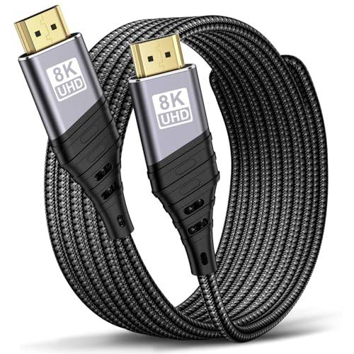 TEFLOTY HDMI 2.1 Cable 8K - 5M Ultra High Speed HDMI Cable 48 Gbps 8K@60Hz 4K@120Hz 7680P eARC HDCP 2.2&2.3 DTS:X Dynamic HDR Dolby Atmos Compatible with HDTV, PS5/4/3, Xbox Series X/S, Monitor More