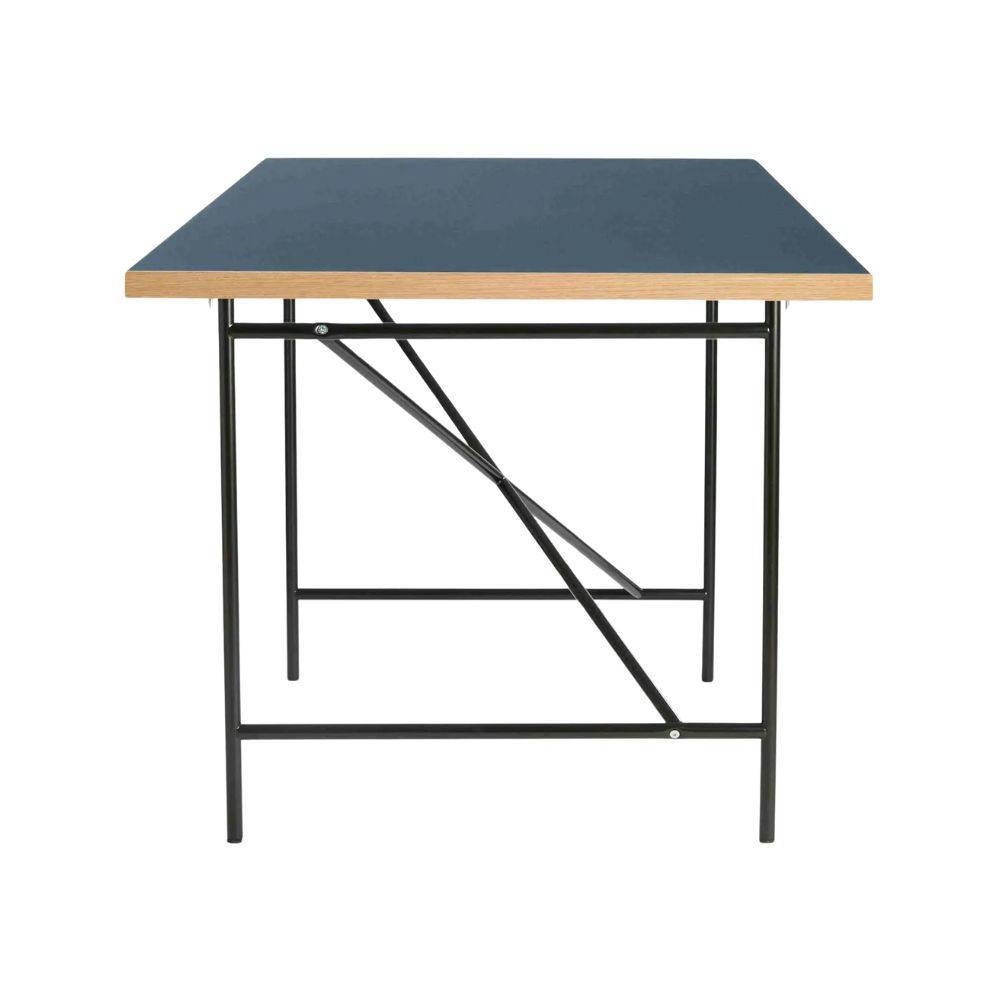 PLEASE WAIT to be SEATED EIERMANN1 Desk Skrivebord (160x80 cm) Dark Blue Linoleum & Black