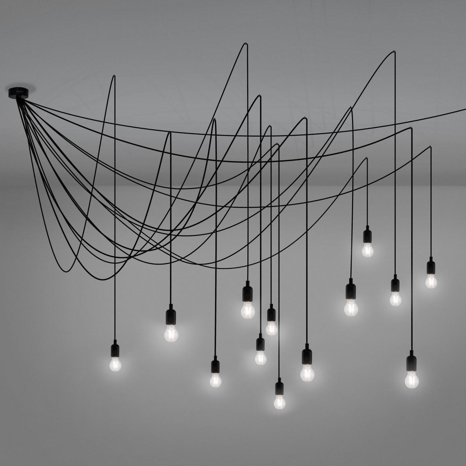 SELETTI Design pendellampa LED Maman, dimbar, Svart, Vardagsrum / matsal, Syntetmaterial, Modern, Pendellampa