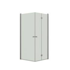 Dansani Match hörndusch, modell A+B, 89x89 cm, klart glas, satin profil