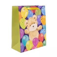 Bjorn med balloner gavepose - 18 x 23 cm