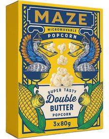 3-pack Maze Double Butter Popcorn 3x80 gram