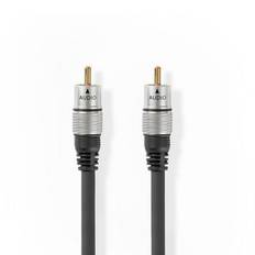 Digital Audio Kabel | RCA Hane | RCA Hane | Guldplaterad | 2.50 m | Rund | PVC | Antracit | Musselskal