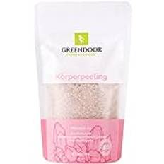 GreENDOOR Rosa kristallsalt skrubba Himala-ja 220 g vegansk, doft: Ekologisk kardemumma, naturlig kroppsskrubb anti-rynkor/tar bort hudcelluliter, naturlig peeling hudvård mot celluliter,