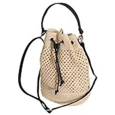 Halm hinkväska sommarstrån axelväska med justerbar axelband strand korgväska dragkammare stängning vävt crossbody väska beige modeväskor