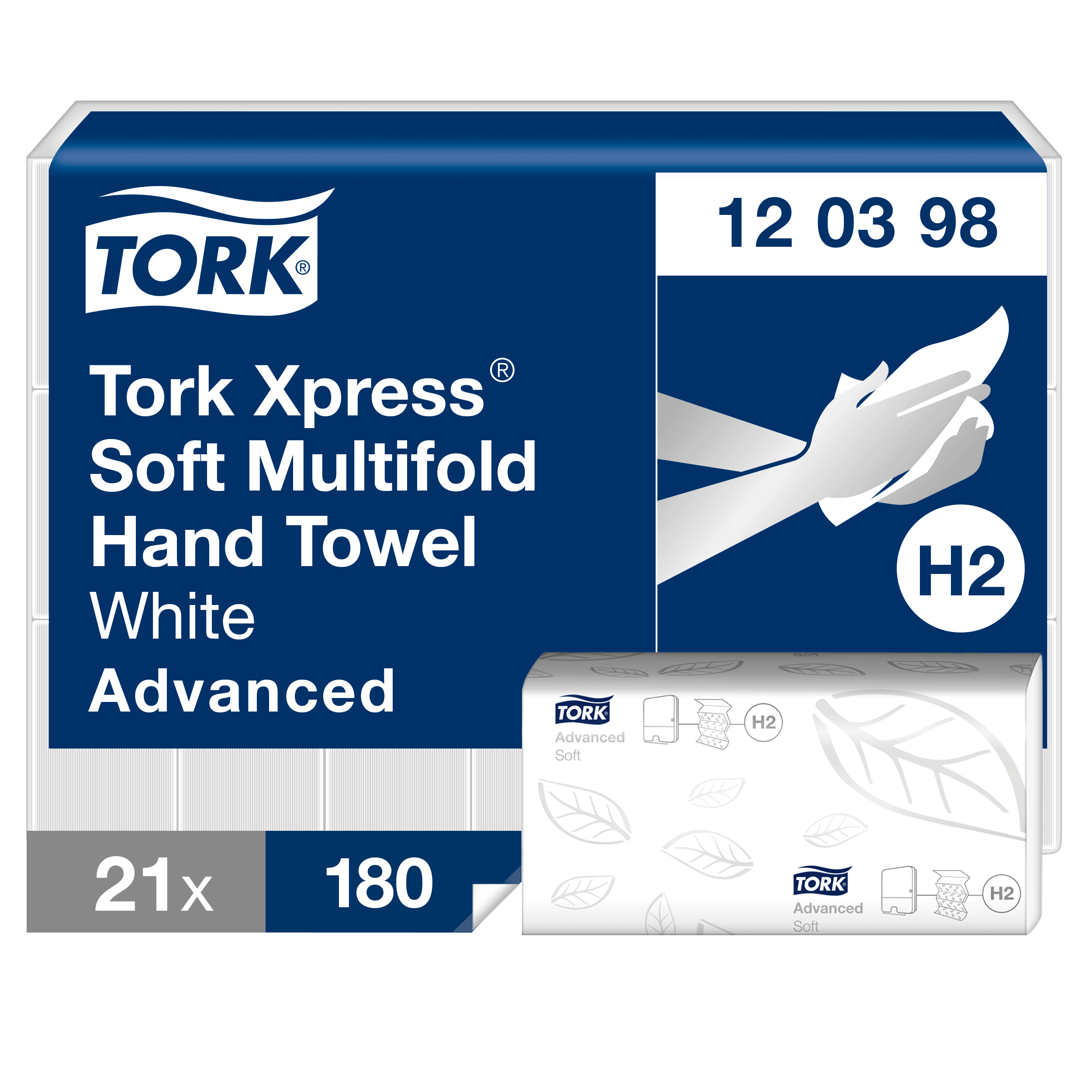 Pappershandduk Tork Xpress Soft Multifold H2, 2-lags vit, 3780 st