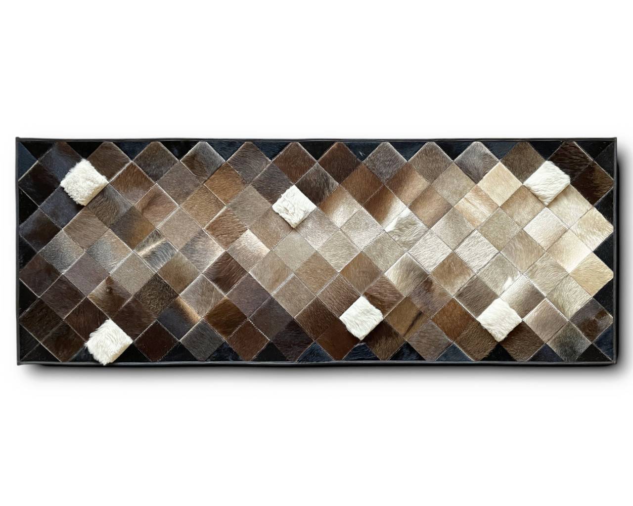 3D Hallmatta kohud & fårpäls 70 x 180 cm - Brown/beige/white (70 x 180 cm)