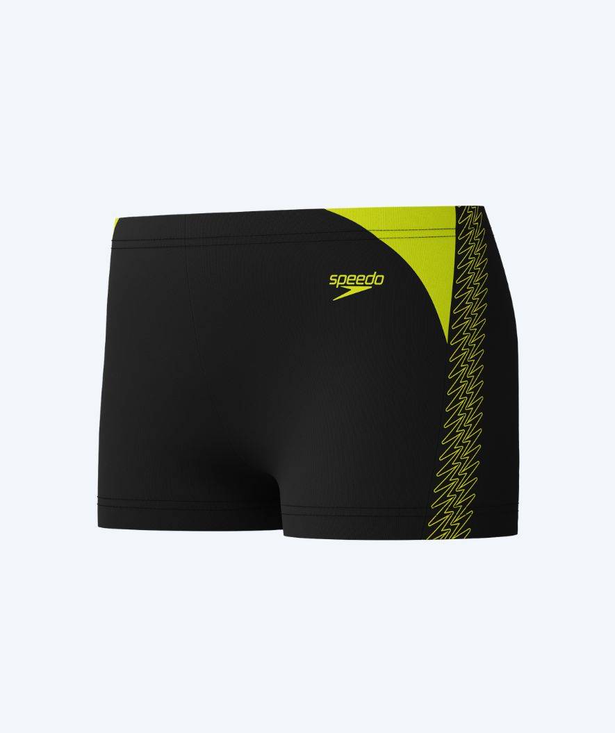 Speedo aquashorts för pojkar - Hyperboom Splice - Svart/Gul - Badbyxor barn (0-16 år)