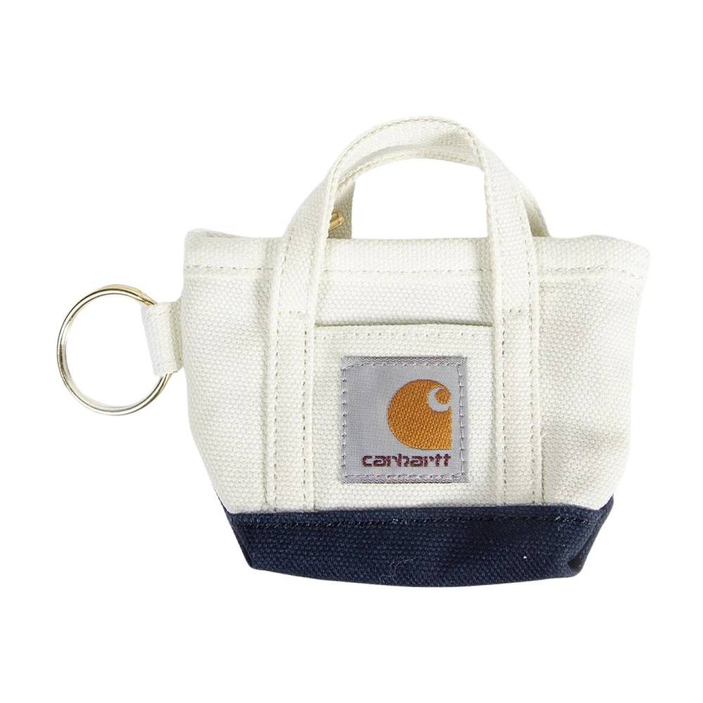 Carhartt Wip, Accessories , Herre, Hvid, ONE SIZE, Bomuld, Mini Tote Bag Nøglering