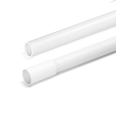 Elektrikerrør m. muffe, 16 mm x 2 meter, hvid, PVC plastrør