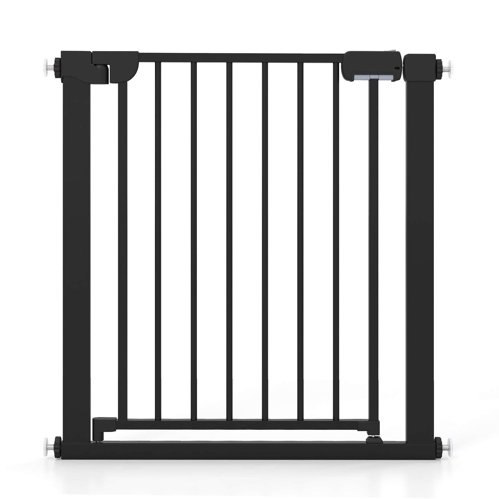Justerbar babygrind utan borrning, 75-82 cm, automatisk stängning, svart