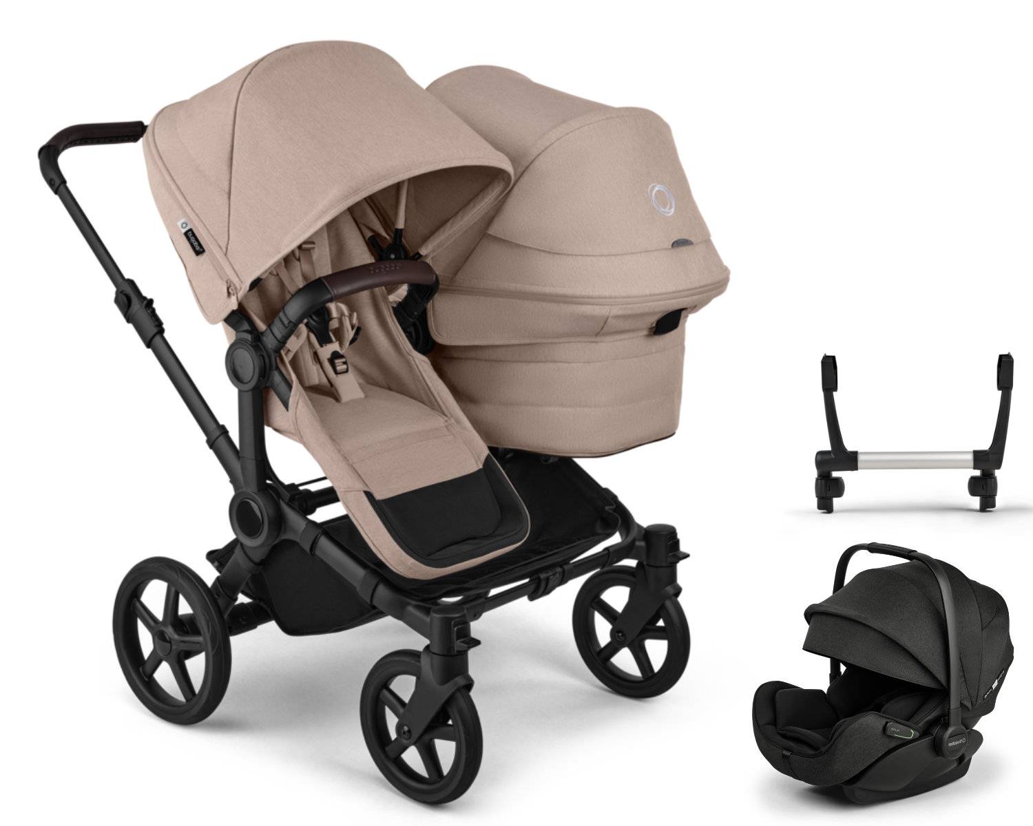Bugaboo Donkey 6 Duo 3-in-1 Set incl. Otter by Nuna - Black / Desert Taupe Melange