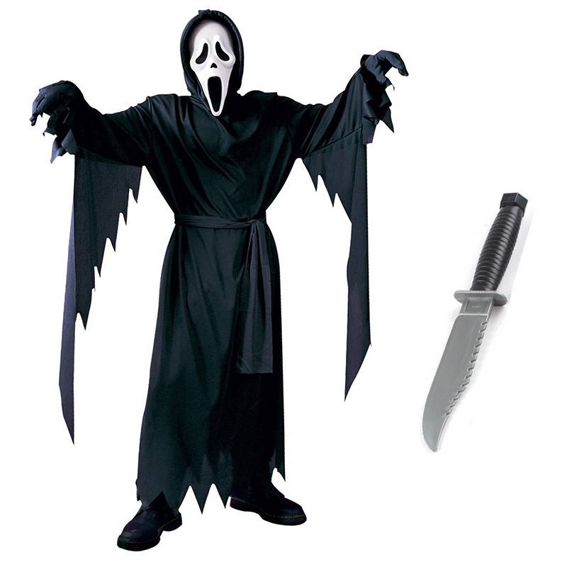 Halloween Party Reaper Cosplay Death Fancy Dress Performance Black Demon Costume Ghost Scary Skull Mask Adult Scream Costume