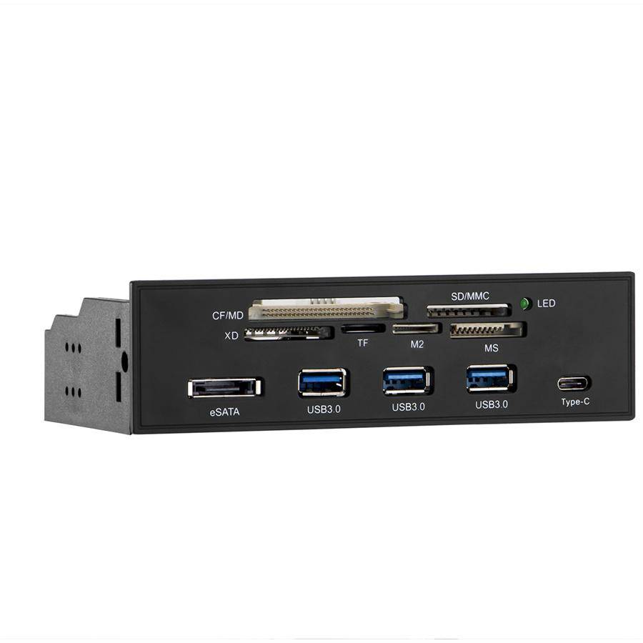 5.25 PC Dator Frontpanel USB Kortläsare USB 3.0 Typ-C eSATA MD SD MMC TF