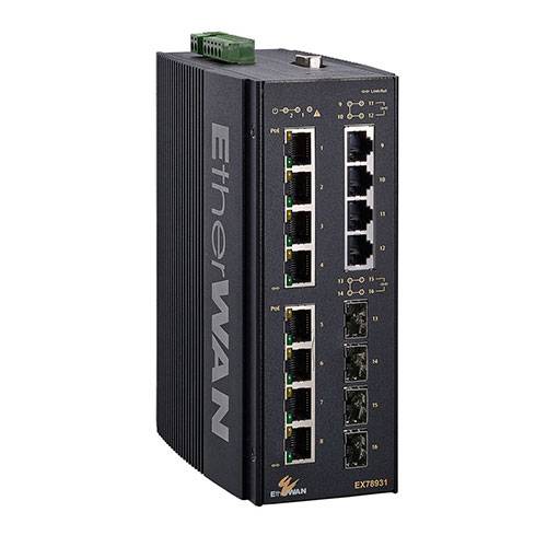 Härdad, managerad Gigabitswitch med Ultra-PoE 60W (-40/+75°)