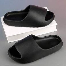 Mjuka, bekväma svarta slip-on tofflor, lämpliga för inomhus- och utomhusbruk, unisex, snabbtorkande och halkfria för sommaren, strandsandaler för dame (CN36-37,CN38-39,CN40-41,CN42-43,CN44-45,CN46-47)