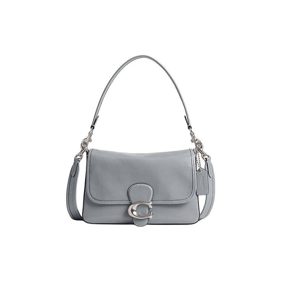 Coach Soft Tabby 26 Logo Clasp Closure Leather Handbag Women handbags Gray Blue CR653-LHN19 Basic Set (Bag+Dust Bag)