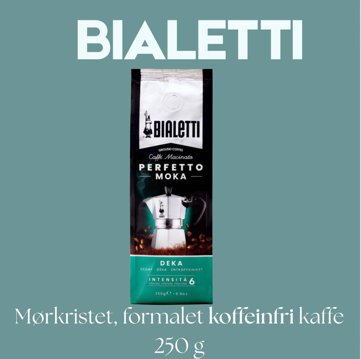 Bialetti Perfetto Moka Deka – Formalet kaffe – 250 g – Koffeinfri - 250 g