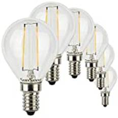 SunSeed 6x glödtråd LED-golfbollslampa E14 2W ersätter 25W varmvit 2700K