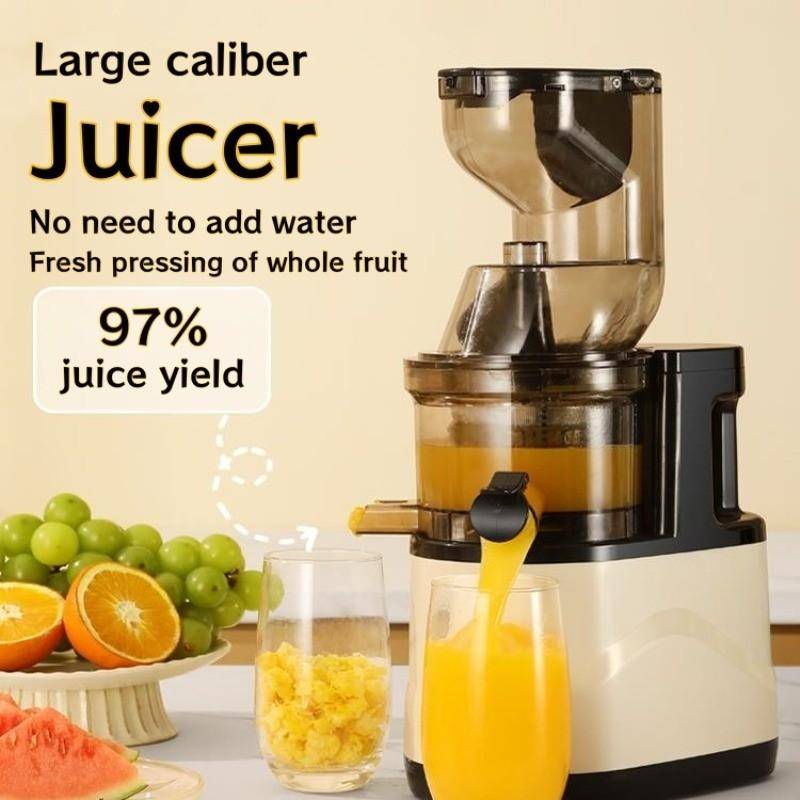 300W Högeffekts Hushålls Elektrisk Fruktjuicer Stor Kaliber Fruktextraktor Mixer Långsam Tuggning Kallpress Juicer röd