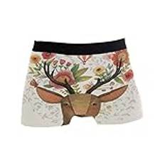 Bodycon boxershorts Cartoon Flower Animal Deer herrunderkläder andningsbara boxershorts herr bekväma boxershorts för herr för daglig användning stretch sport, Boxer Briefs 4070, S