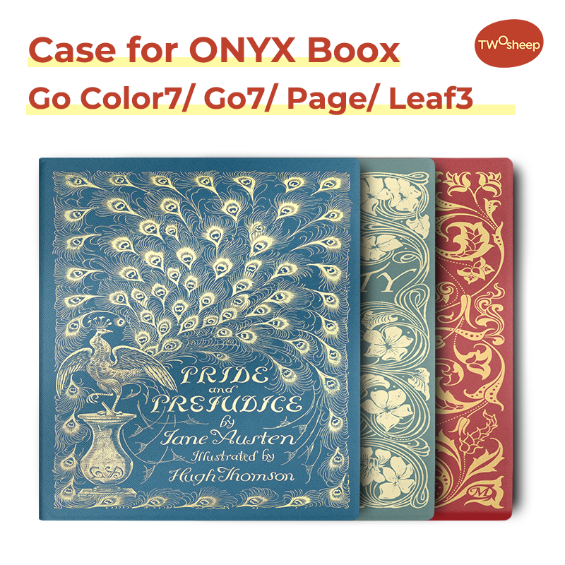 Twosheep Case for Boox Go7 Go Color7 GenII Page Leaf3 Leaf3c 7-inch Magnetic Cover Auto Sleep Pride and Prejudice Book Style