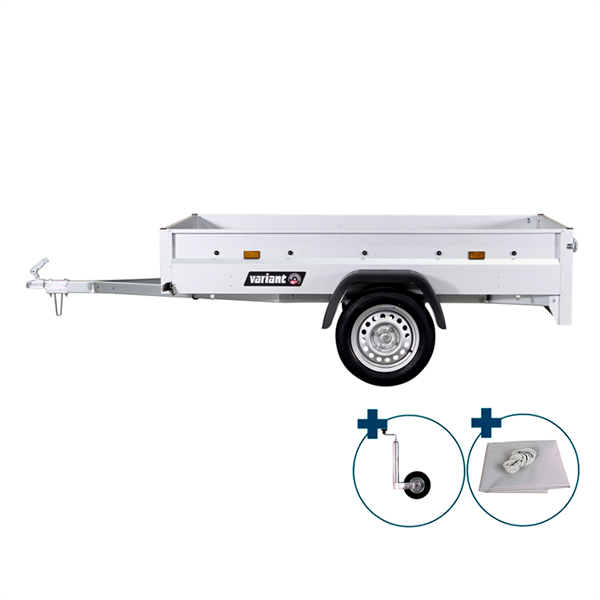 Variant 220 S1 ladtrailer - 500 kg | Inkl. flad presenning, næsehjul og montering.