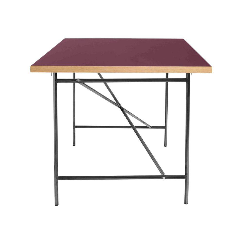 PLEASE WAIT to be SEATED EIERMANN1 Desk Skrivebord (120x80 cm) Burgundy Linoleum & Steel