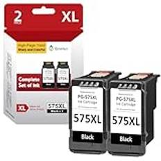 PG-575XL svart kompatibel med Canon 575, bläckpatroner PG 575 för Canon Pixma TS3550i patroner, för Canon Pixma TS3551i patroner, TS3750i, för Canon Pixma TR4750i patroner Pixma TR4751i (2 svart)