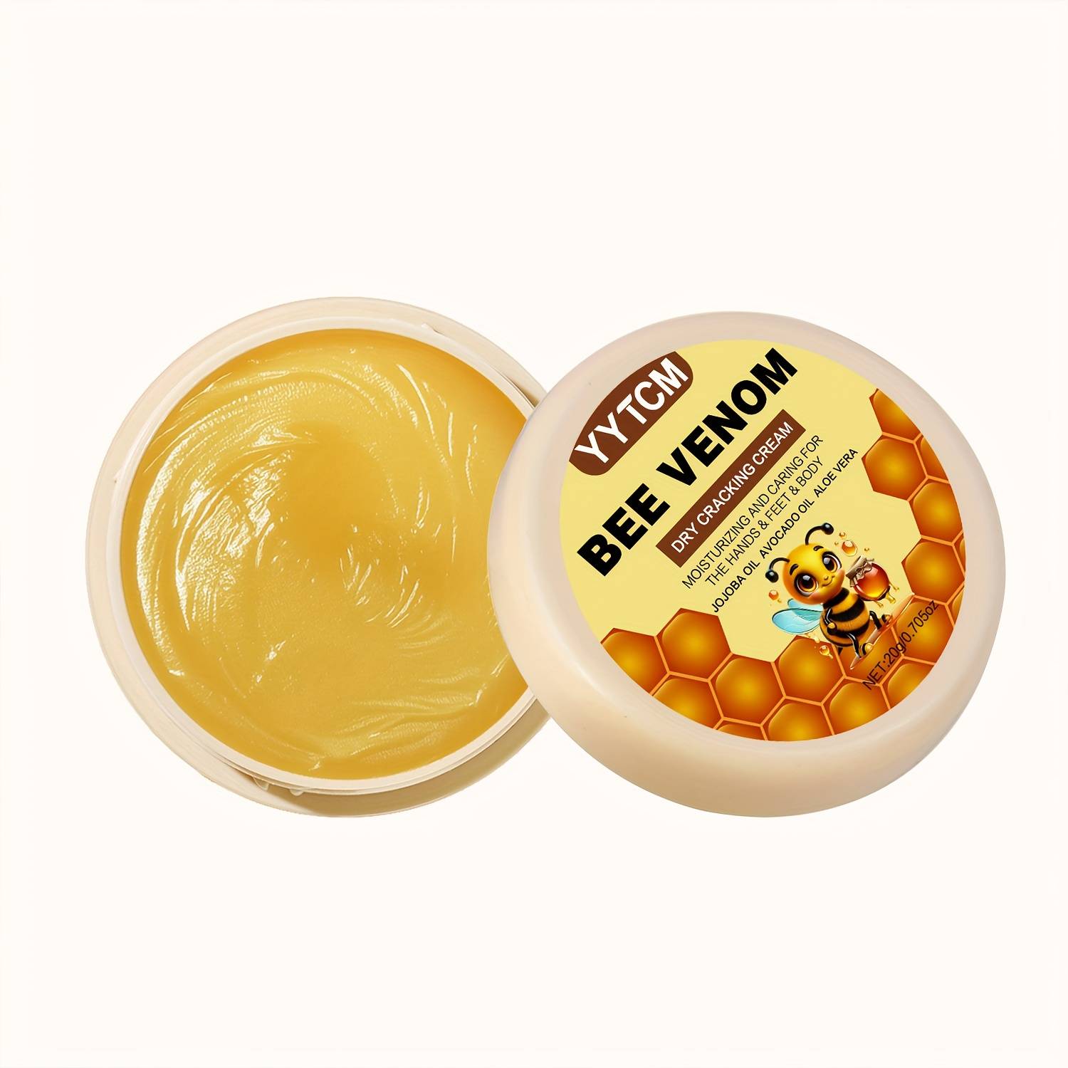 TEMU Bee Venom Dry Cracked Moisturizing Cream, Moisturizing Hydrating Cream For Autumn And Winter, , Delicate Skin Moisturizing Foot Cream 20g/box -