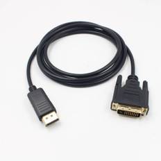 Displayport (DP) til DVI-D adapter med guldbelagte connectors - 1.8m - Tilslut laptop til TV