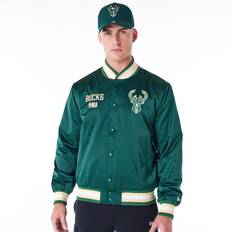 Milwaukee Bucks NBA Satin Dark Green Bomber Jacket newera adult unisex Green newera adult unisex Green newera adult unisex Green newera adult unisex G - 2xl