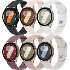20mm Armband für Samsung Galaxy Watch 6/5/4/7/FE 40mm 44mm/Watch 4/6 Classic 47mm 43mm 46mm 42mm/Watch 5 Pro 45mm/3 41mm/Active 2 Band,6ST Sport Silikon Uhrenarmband für Garmin Vivoactive 3/5/venu sq
