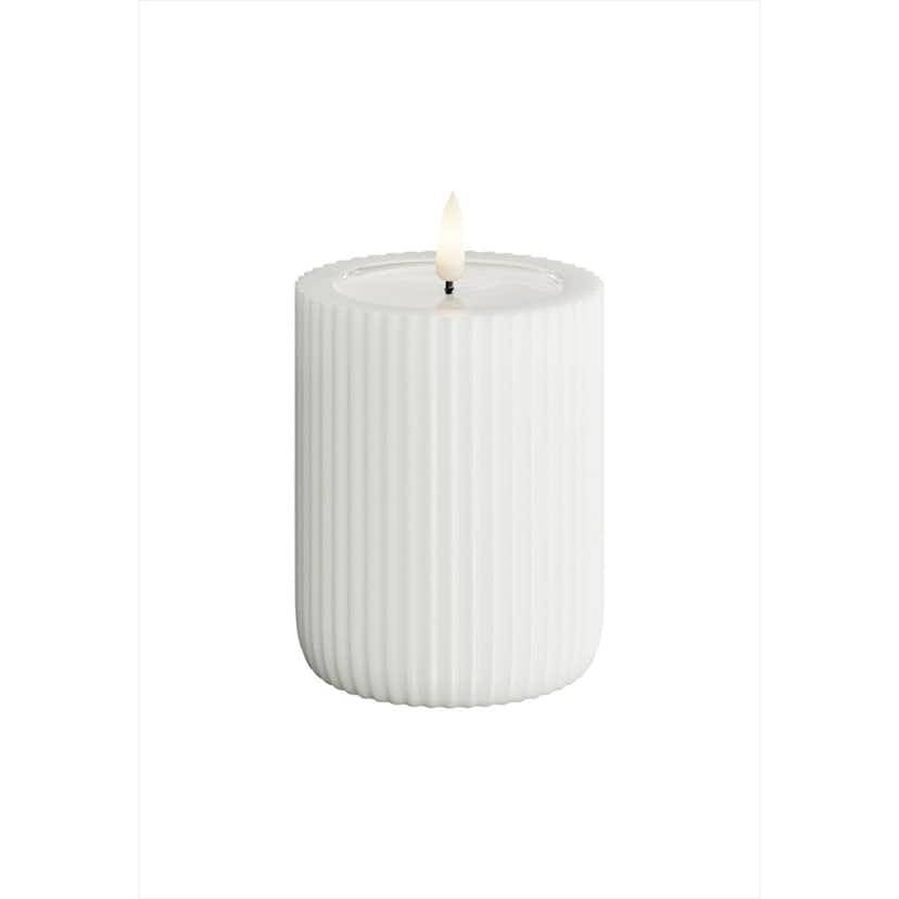 LED-Blockljus UNIQUE Candles Stripe 8x10 cm
