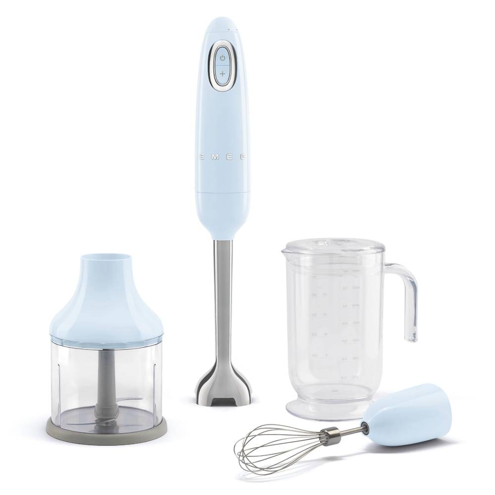 Stavmixer med tillbehör 50-talsstil pastellblå
