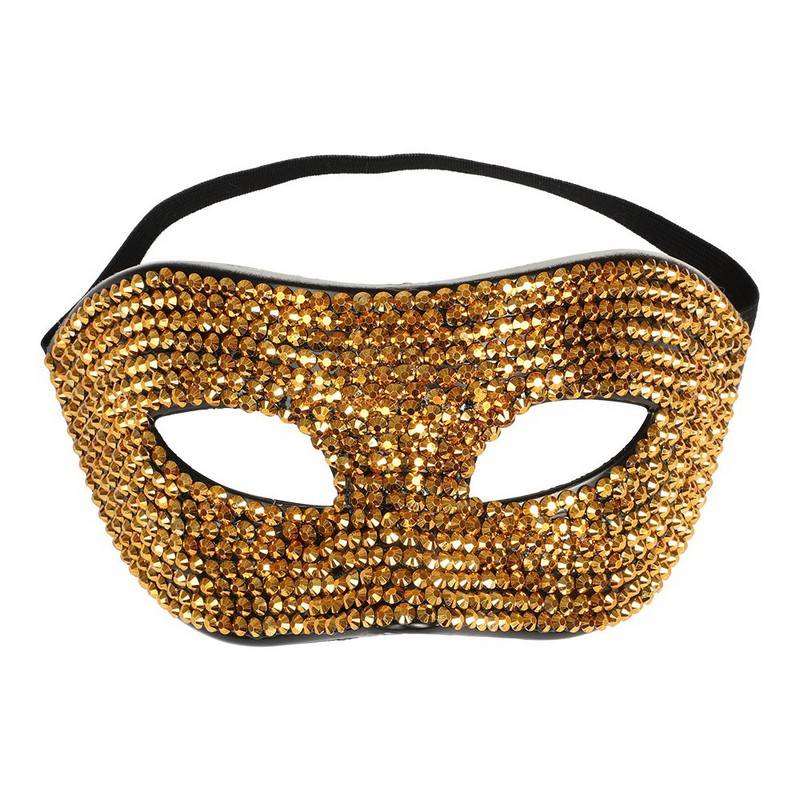 Rhinsten Maskerademaske Guld