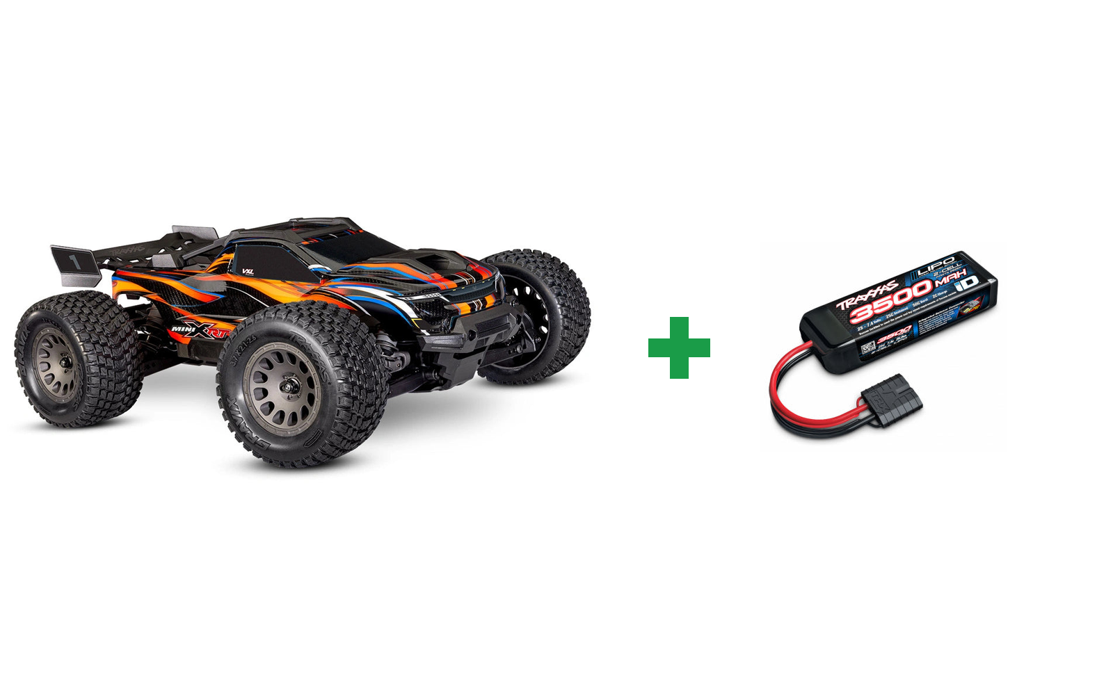 Mini XRT RTR TQi VXL-3s - Kompakt størrelse, ekstrem power - Orange / Ekstra køretid-pakken