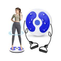 Kikuo Twist Waist Disc Board mit Kordelzug, Taillenabnehmendes Multifunktions-Magnet-Balance-Board-Pedal, Widerstandsbänder Massage-Fußsohle Heimfitnessgeräte, Aerobic-Übungen Fitness-Zubehör