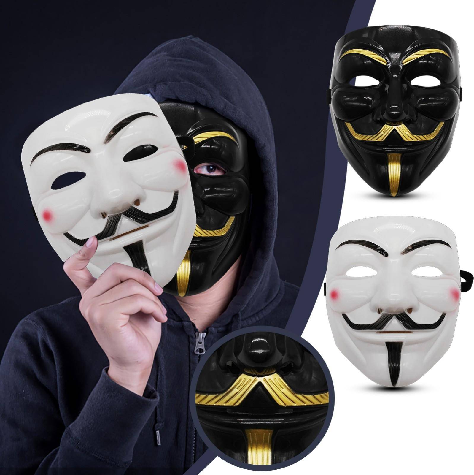 Guy Fawkes Mask Revolutionär Stil V-karaktär Hämndmord Monster Halloween Cosplay Ansiktsskydd Festtillbehör