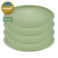 Koziol Tallerken Ø255mm Connect Plate, Nature Leaf Green 4 stk.